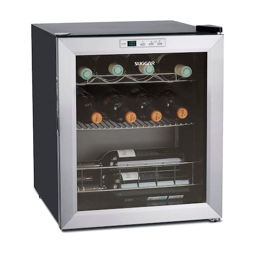 imagem-Adega de Vinho Suggar Climatizada Lyon AD1511IX para 13 Garrafas - Inox - 220V