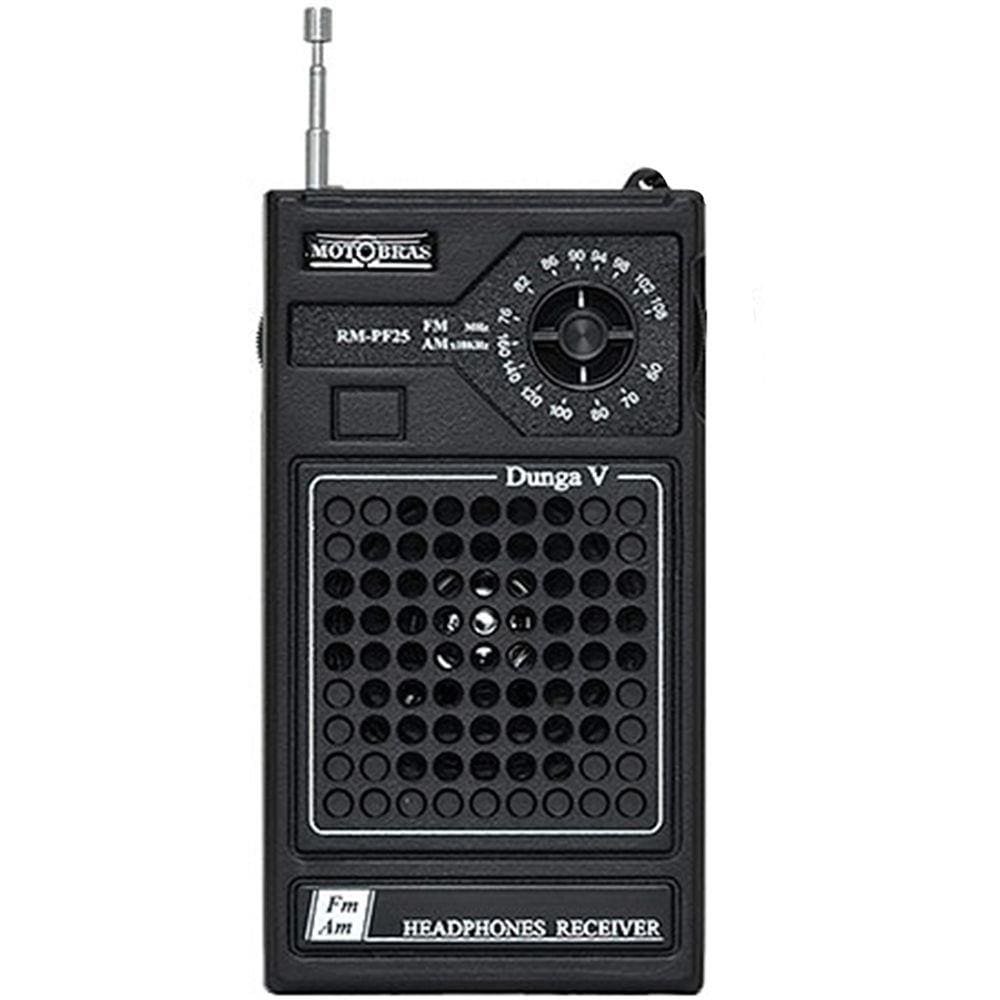 Rádio Portátil de 2 Faixas AM FM Dunga V RM-PF 25 Motobras