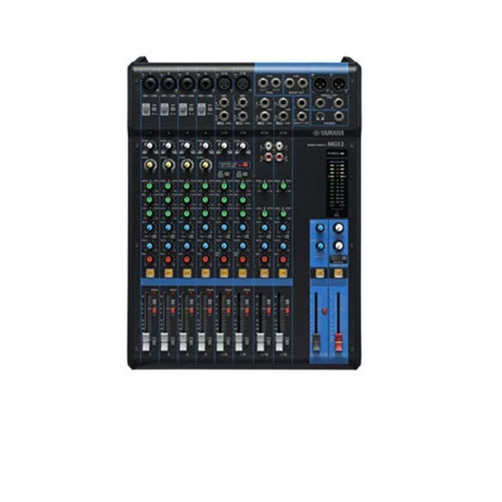 Mesa de Som MG12 Yamaha Mixer de 12 Canais 4 Entradas de Microfones Saída XLR