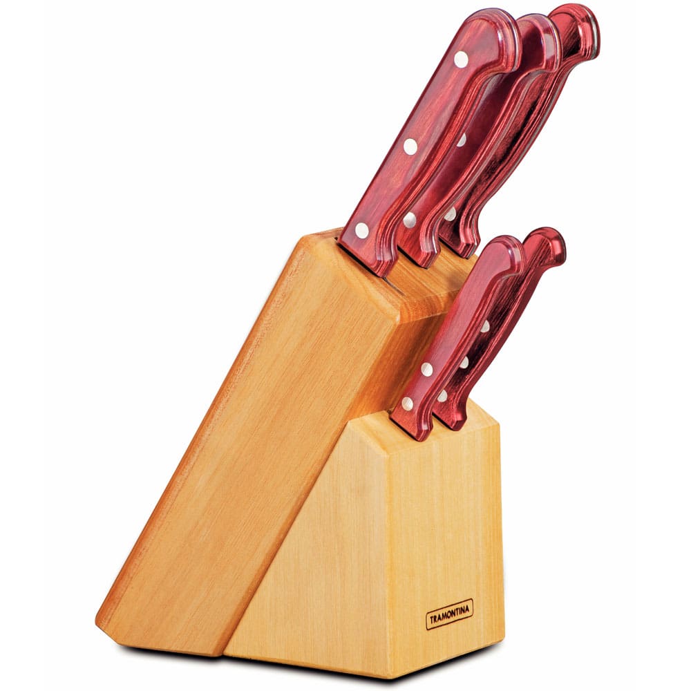 Conjunto de Facas Tramontina Polywood 6 Peças - Inox