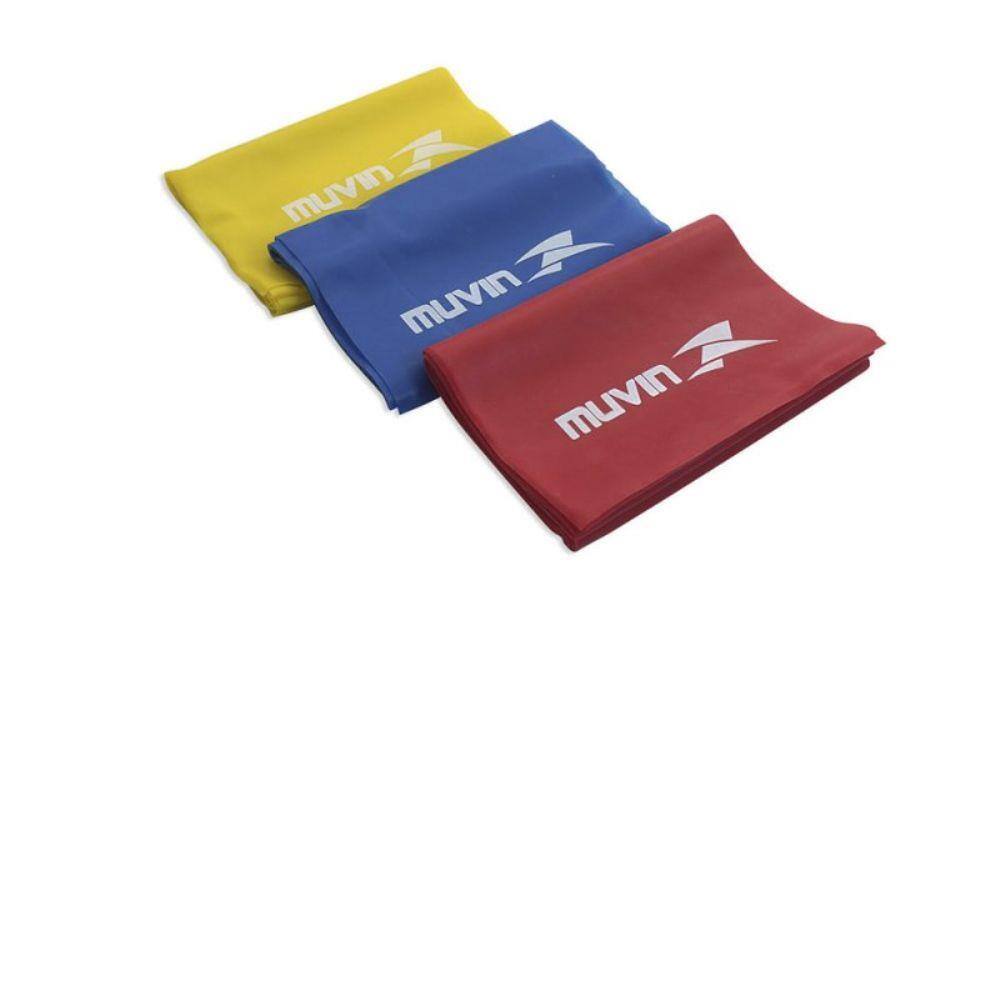 Kit de Faixa Elástica FXE-0101 Muvin / Amarelo, Azul e Vermelho