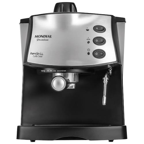 imagem-Cafeteira Expresso Mondial Coffee Cream Premium C-08 Preto/Prata - 15 Bar - 220V 