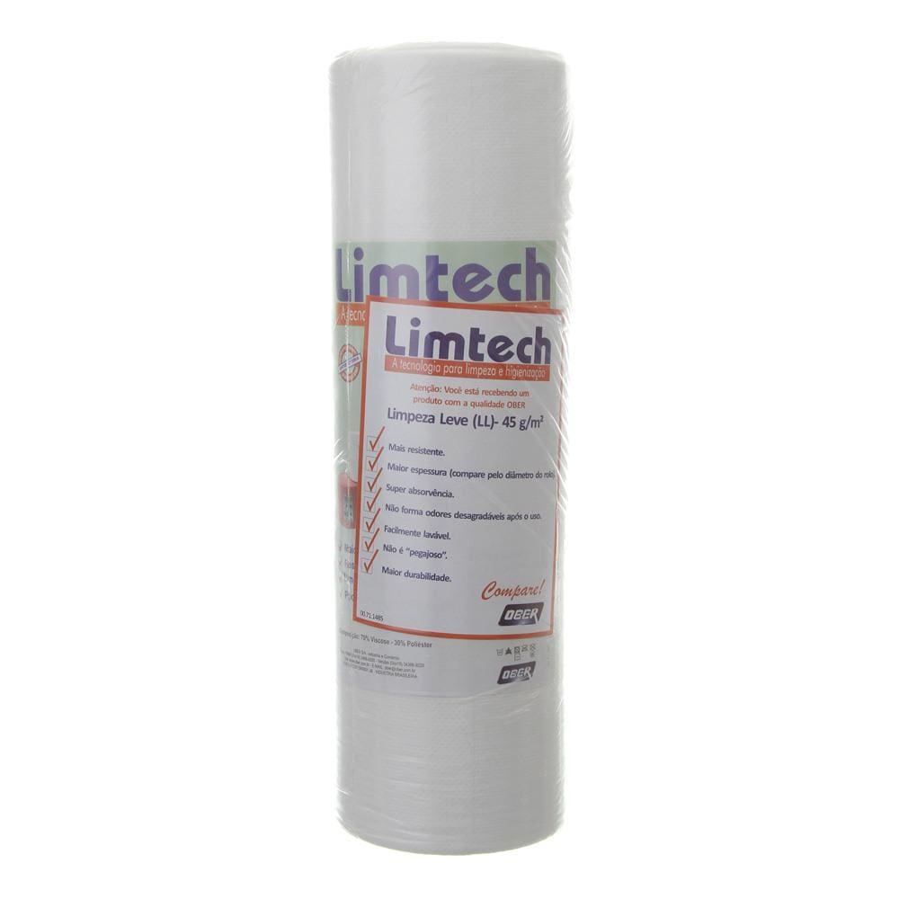 Pano Multiuso Branco Rolo com 30cm x 30m Limtech/Ober