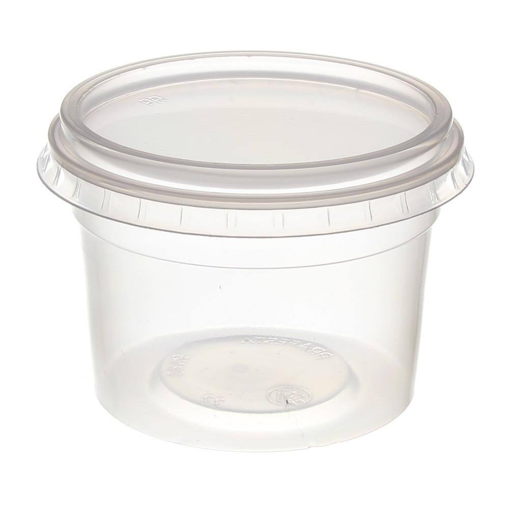 Pote de Plástico Descartável para Alimentos Redondo com Tampa 145ml com 24 Unidades Prafesta