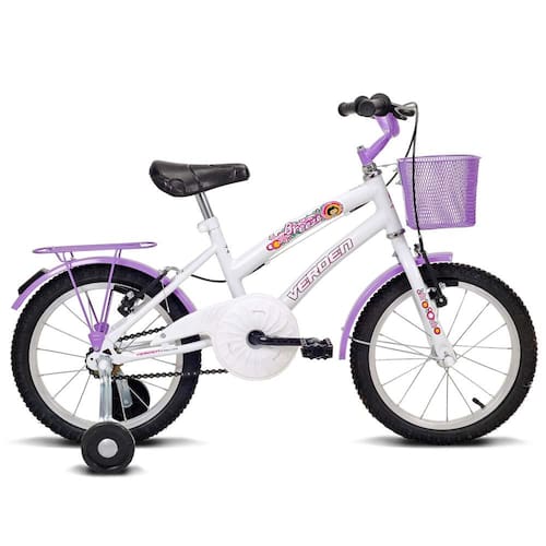 imagem-Bicicleta Infantil Breeze Aro 16 Verden - Branco e Lilás 