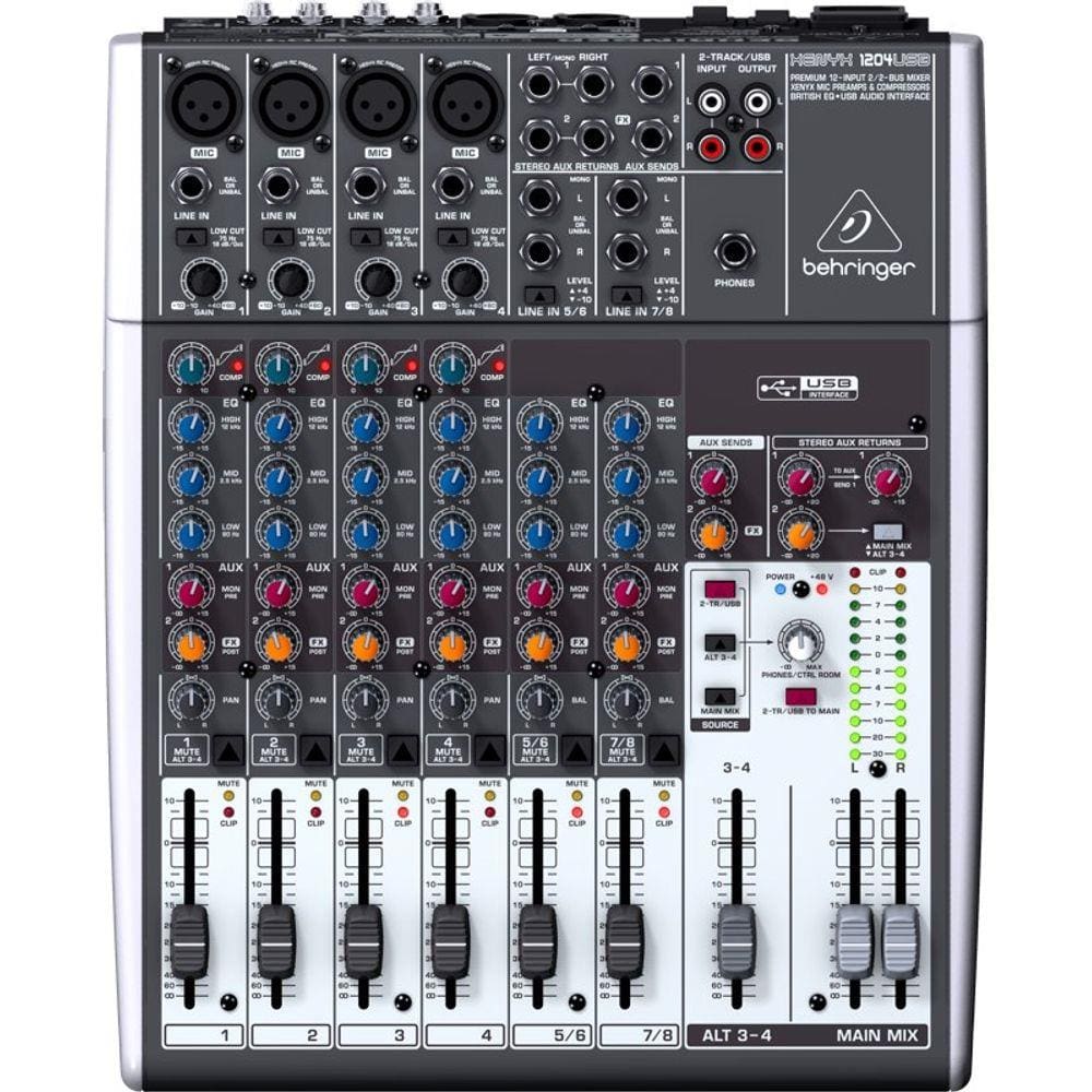 Mesa De Som 12 Canais Com Usb Xenyx 1204 Usb - Behringer