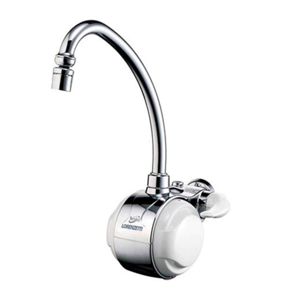 Torneira Elétrica Versátil De Parede Branca Com Cromada Lorenzetti 220V