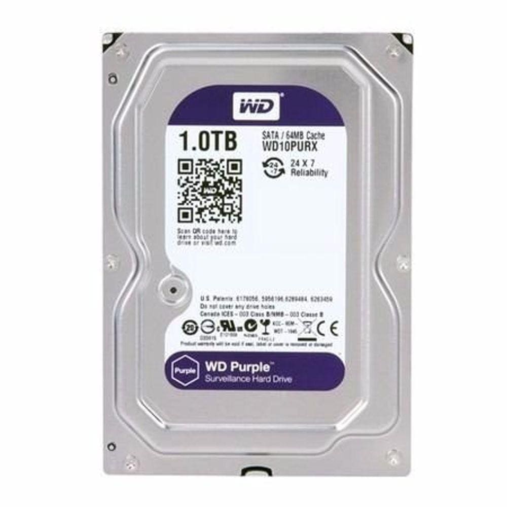 Hd Interno Wd Purple Sata 7200rpm 64mb 1 Tera Intelbras