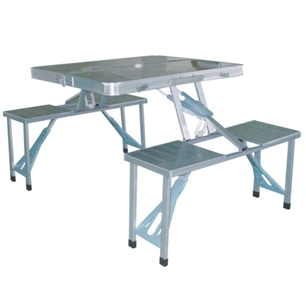 Mesa Konrad Dobrável Camping Tipo Maleta Com 4 Banquetas - Nautika