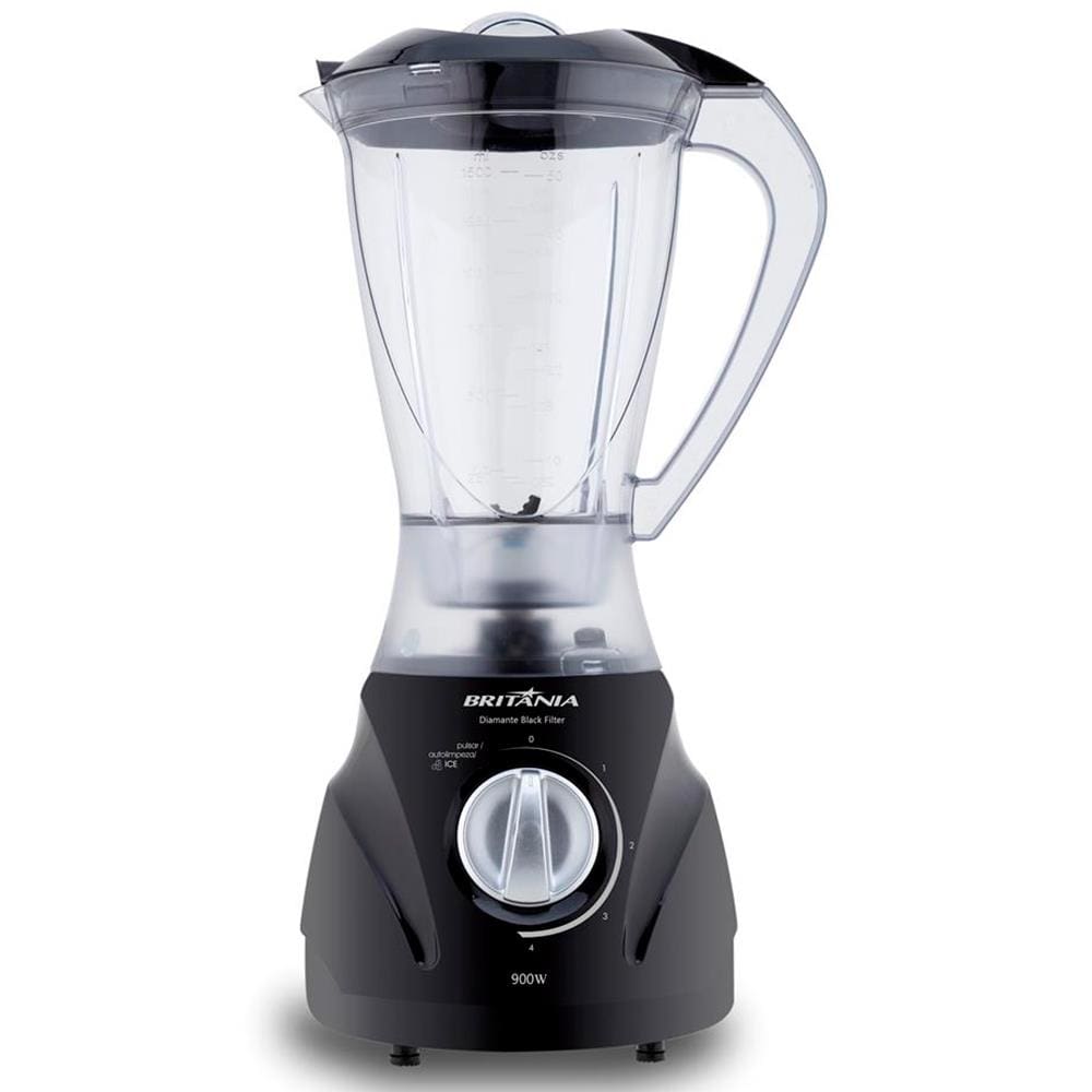 Liquidificador Britânia Diamante Black Filter Preto 900W com 4 Velocidades