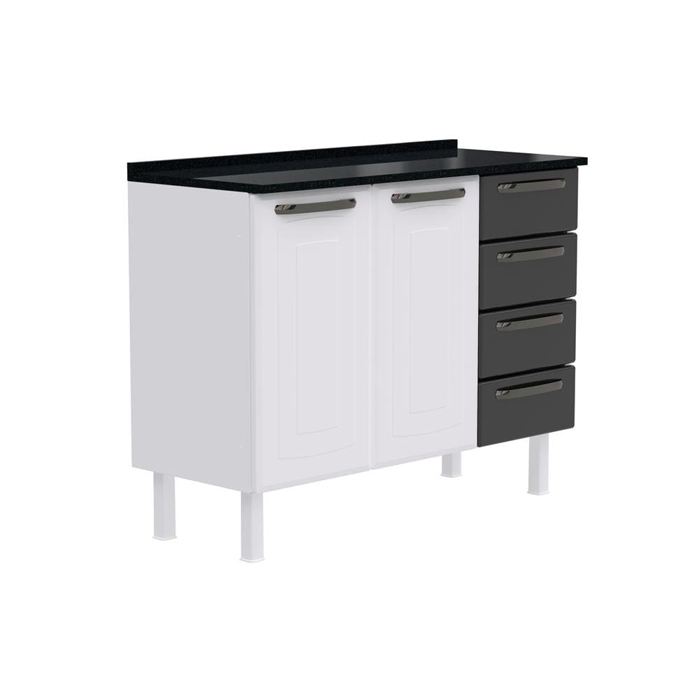 Balcão Colormaq Titanium com 2 Portas e 4 Gavetas