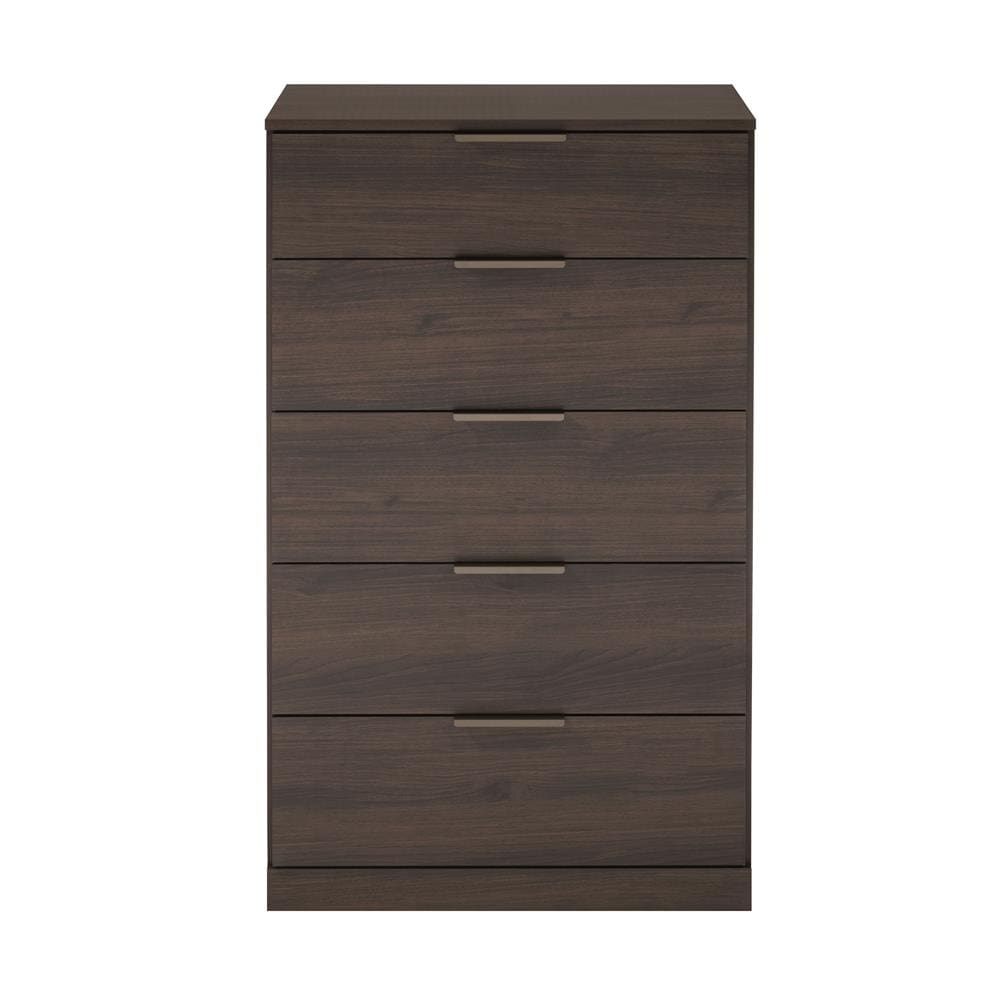 Cômoda Bartira Versatti com 5 Gavetas - Café / Bronze