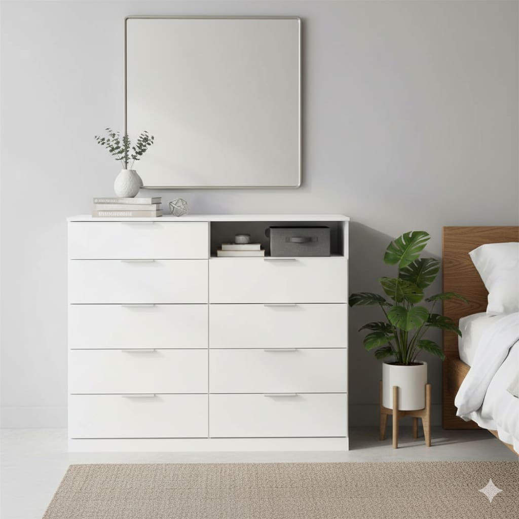 Cômoda Bartira Versati 9 Gavetas 1 Nicho - 131,9cm de Largura