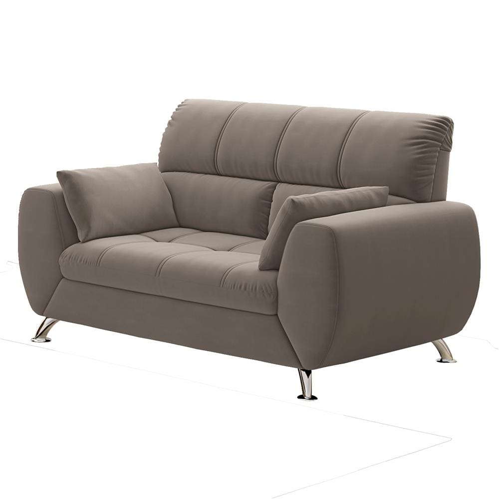 Sofá de 2 Lugares Linoforte Bélgica com 154 cm de Largura e Revestido em Tecido Suede