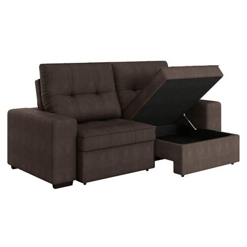 Sofá 4 Lugares Linoforte Dublin Retrátil e Reclinável, com Baú e Revestimento em Tecido Suede 230 cm de Largura Menor preço em Sofá 4 Lugares Linoforte Dublin Retrátil e Reclinável, com Baú e Revestimento em Tecido Suede 230 cm de Largura