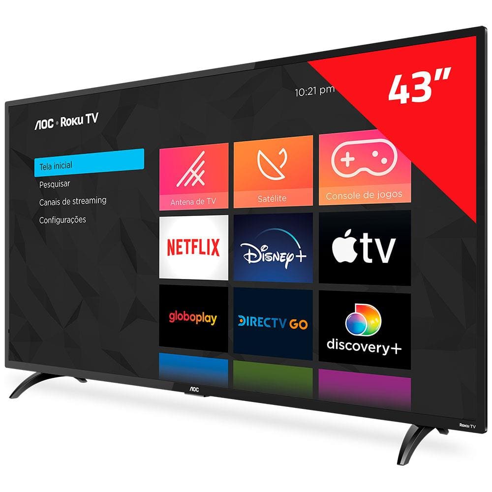 Smart TV LED 43” Full HD AOC Roku 43S5195/78
