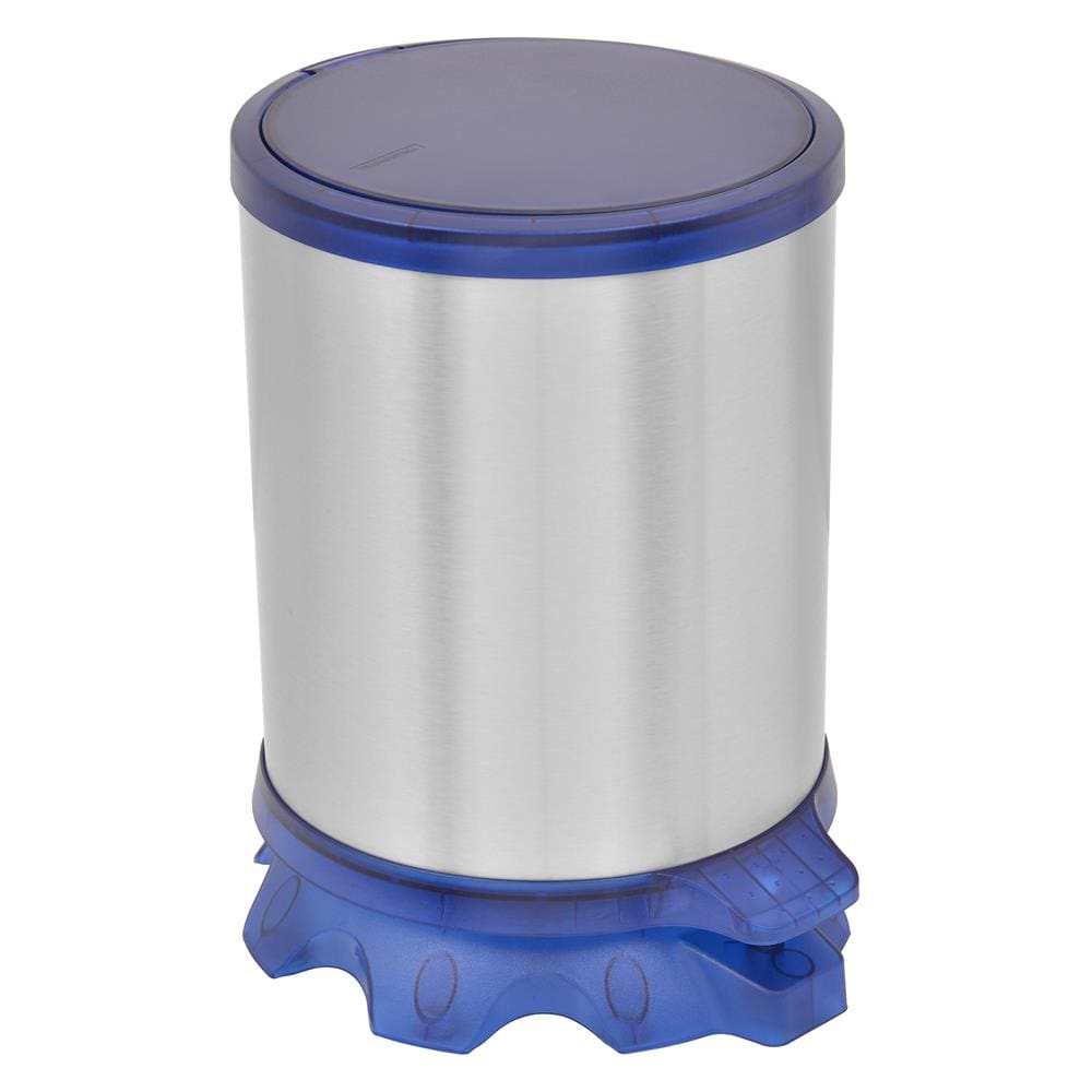 Lixeira Tramontina com Pedal Sofie em Aço Inox e Plástico Inox/Azul – 5 L