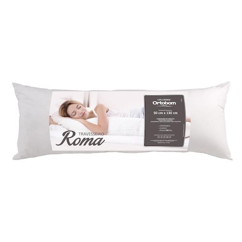 Travesseiro de Corpo Ortobom Roma em Fibra Siliconada Percal 140 Fios 50 x 130 cm - Branco Menor preço em Travesseiro de Corpo Ortobom Roma em Fibra Siliconada Percal 140 Fios 50 x 130 cm - Branco