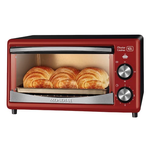 imagem-Forno Elétrico Mondial Master Cooker FR-20 10L 650W – Vermelho - 220V