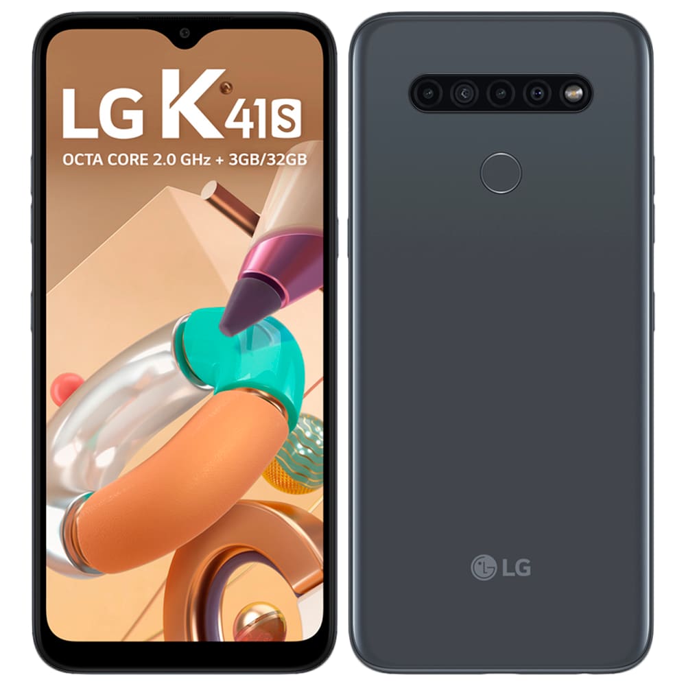 Smartphone LG K41S Titânio 32GB, RAM de 3GB, Tela de 6,55" V- Notch HD+ 20:9, Inteligência Artificial, Câmera Quádrupla e Processador Octa-Core 2.0