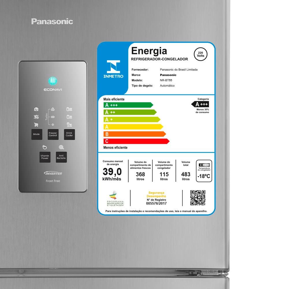Geladeira Panasonic Frost Free NR-BT55PV2X Tecnologia | Extra