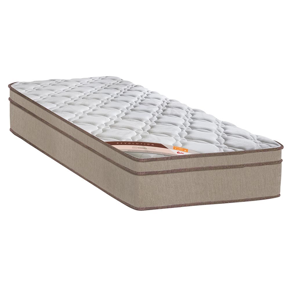 Colchão Solteirão Castor Revolution com Euro Pillow e Molas Bonnel 27x96x203 cm - Bege