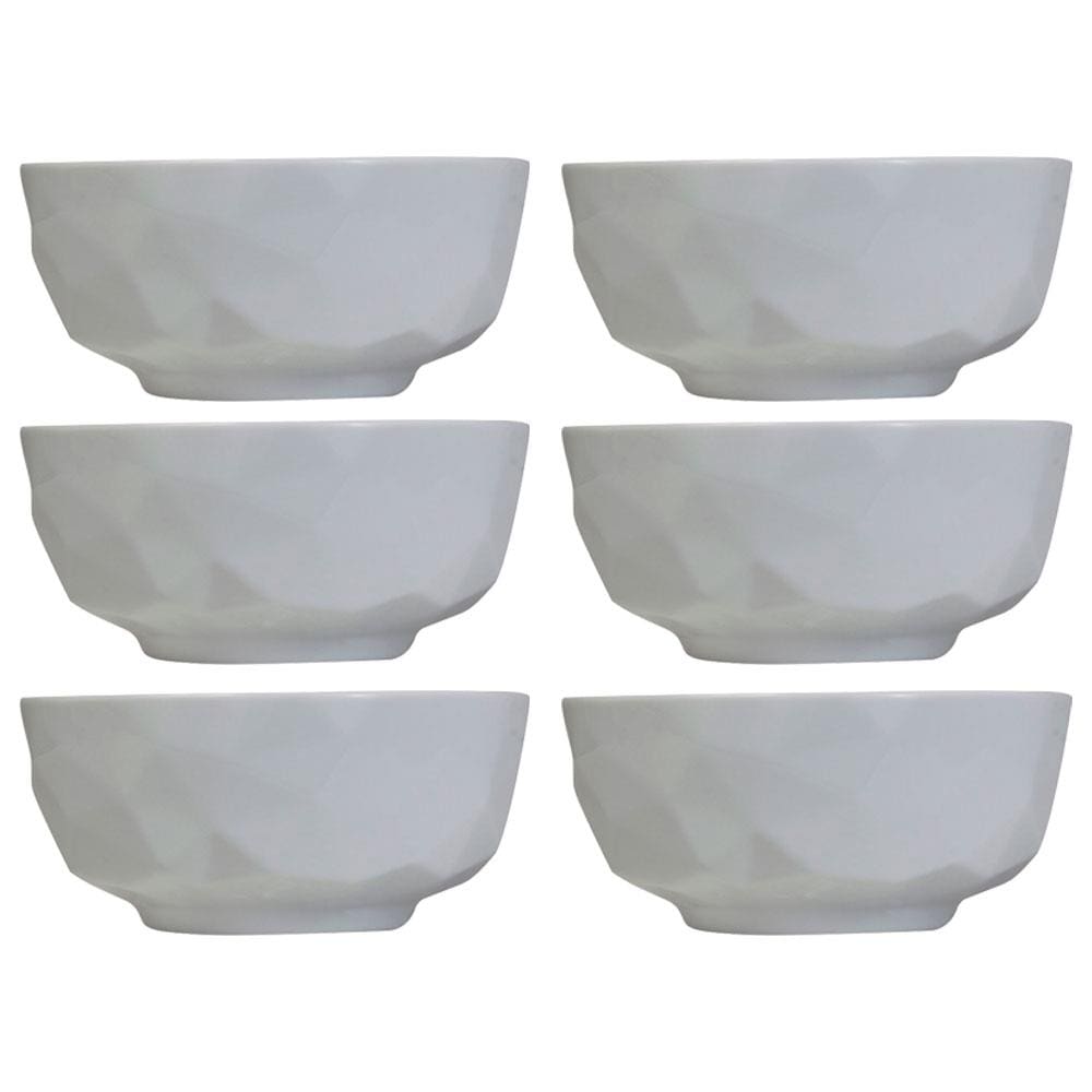 Conjunto com 6 Tigelas G Germer Edros em Porcelana Branca - 2 L