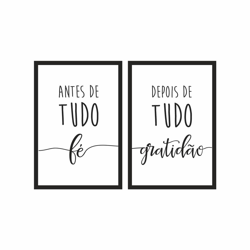 Conjunto de Quadros Kapos Fé 22x32cm sem Vidro - 2 Peças