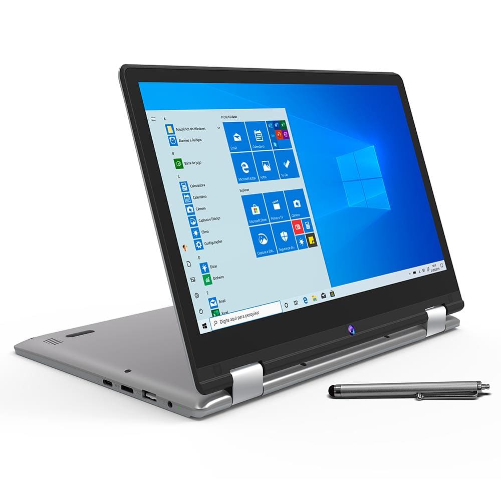 Notebook Positivo Duo Celeron N3350 4GB 64GB Tela 12" Full HD W10 - C464C