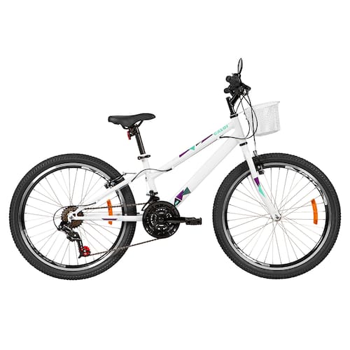 Bicicleta Caloi Ceci Aro 24 com 21 Marchas, Freio V-brake e Cesto Frontal - Branca Menor preço em Bicicleta Caloi Ceci Aro 24 com 21 Marchas, Freio V-brake e Cesto Frontal - Branca