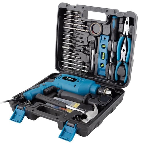 Menor preço em Furadeira Philco PFU03MF 650W 3/8” com Maleta e 99 Acessórios (Martelo, Alicate de Bico, Alicate Tradicional, Bits, Brocas)