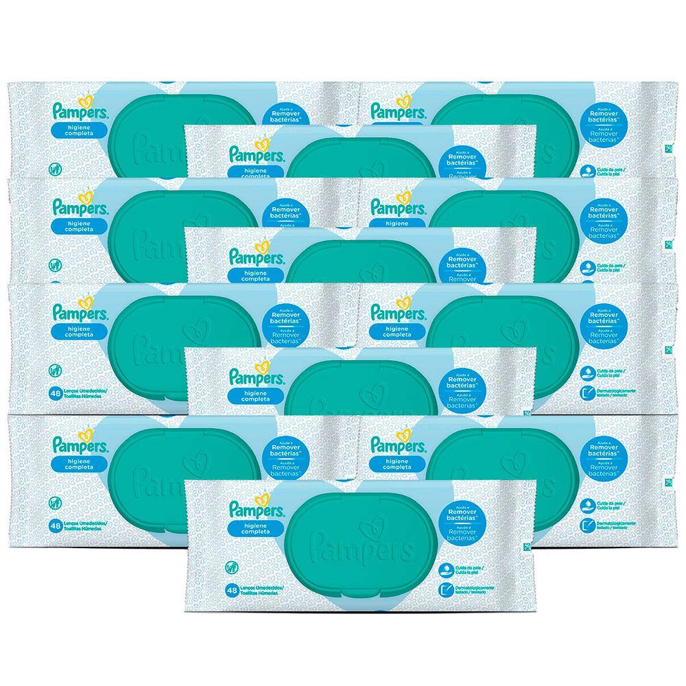 Lenços Umedecidos Pampers Higiene Completa - 12 Pacotes