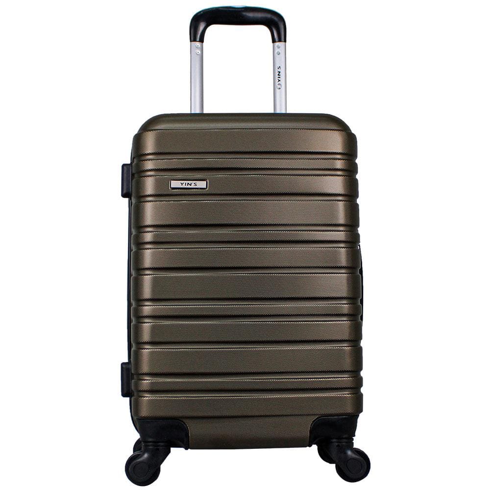 Mala de Bordo Yins Brasil YS21066CH com Rodas Giro 360° em ABS 20 - Champanhe