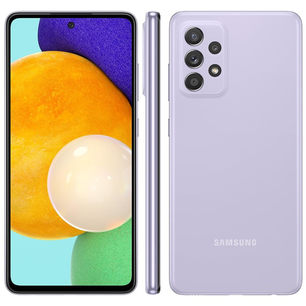 Smartphone Samsung Galaxy A52 Violeta 128GB, 6GB de RAM, Tela Infinita 6.5"
