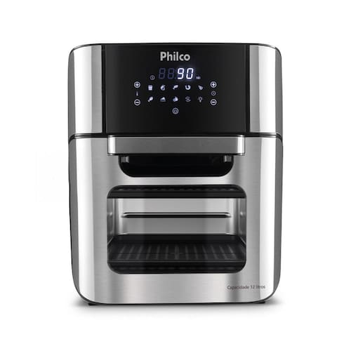 imagem-Fritadeira Elétrica Sem Óleo Air Fry Philco Oven PFR2200P 12L - Preta - 220V