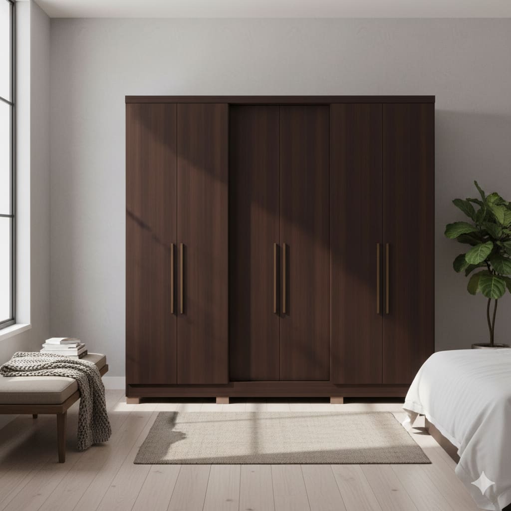 Guarda-Roupa Casal Bartira Napoli UP 6 Portas de Bater 4 Gavetas Internas MDP - 234,5cm de Largura