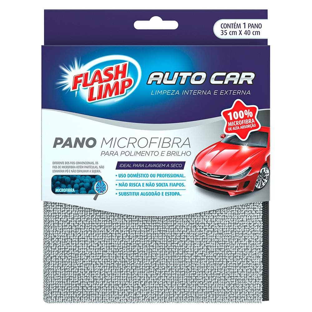 Pano para Polimento e Brilho Flashlimp Microfibra - 1 Peça