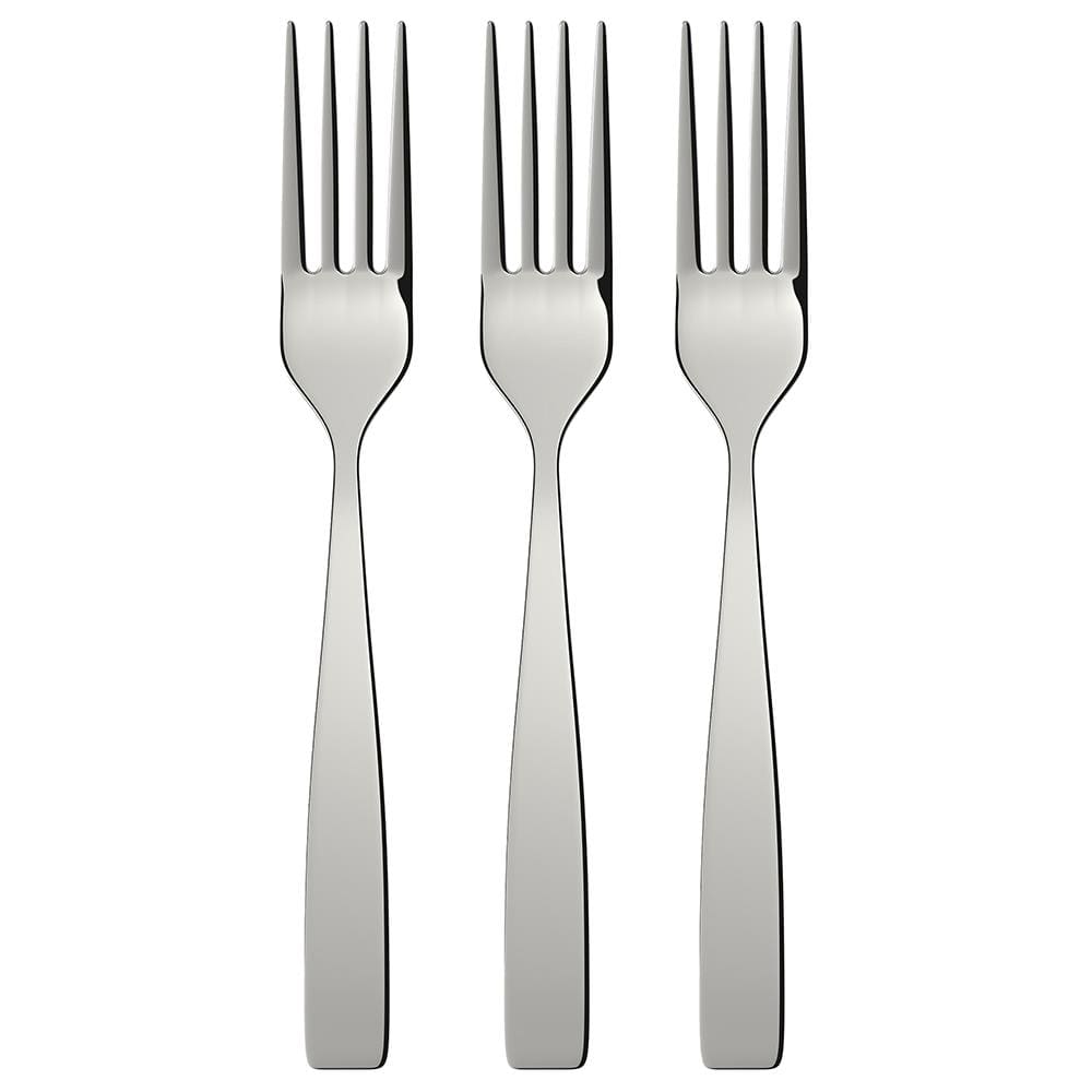 Conjunto de Garfos para Sobremesa Euro Home Lisos Inox - 3 Peças