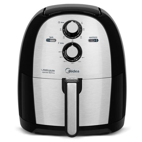 Fritadeira Elétrica Sem Óleo Air Fryer Midea FRA50S1 5.5L – Preta/Inox é boa?