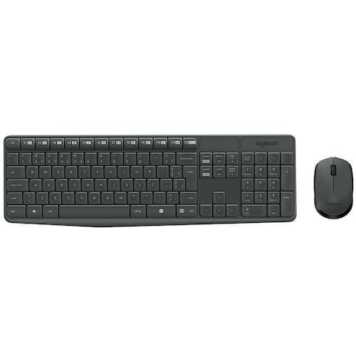 Teclado e Mouse Sem Fio Logitech MK235 - Cinza Escuro Menor preço em Teclado e Mouse Sem Fio Logitech MK235 - Cinza Escuro