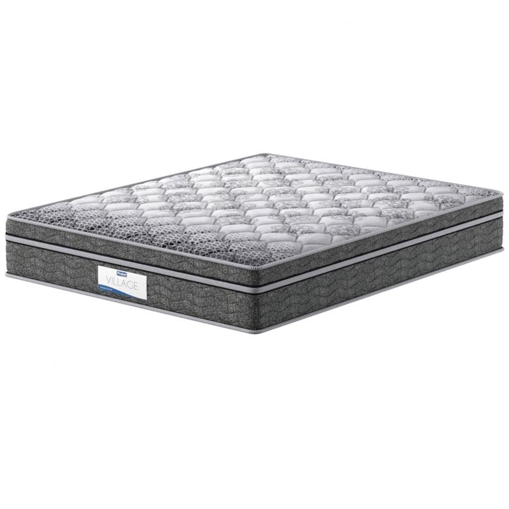 Colchão King Size Probel Village D28 com Molas Ensacadas e Pillow Euro 30x193x203cm - Branco/Preto