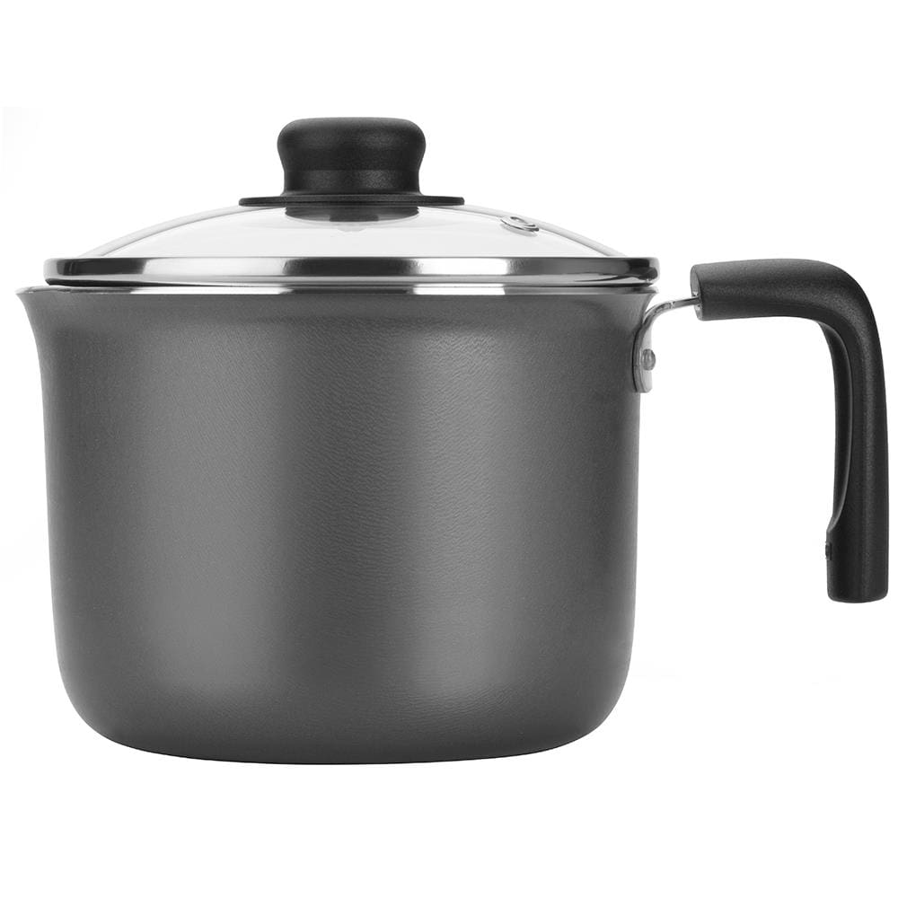 Leiteira Multiflon Gourmet em Alumínio com Revestimento Antiaderente, Tampa de Vidro com Saída de Vapor e Cabo Baquelite Grafite – 1,7 L