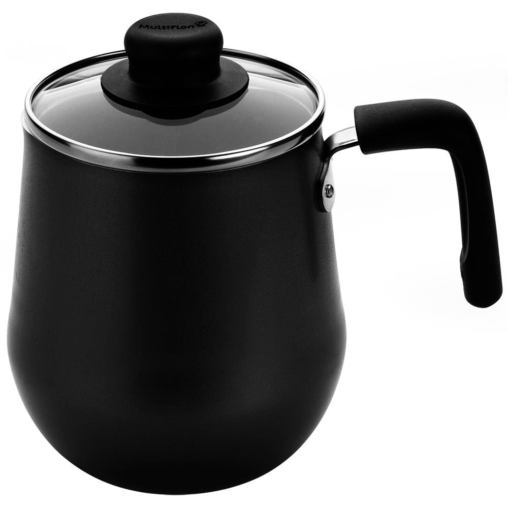 Bule Multiflon Gourmet em Alumínio com Revestimento Antiaderente, Tampa de Vidro e Cabo Baquelite Grafite – 1,5 L