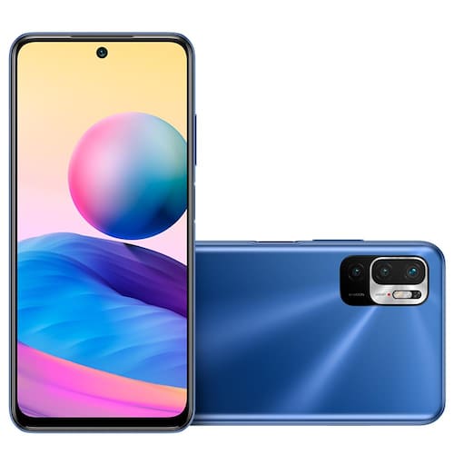 Smartphone Xiaomi Redmi Note 10 5G Azul 128GB, 4GB de RAM, Tela de 6.5”, Câmera Traseira Tripla, Bateria 5000mAh e Processador Octa Core