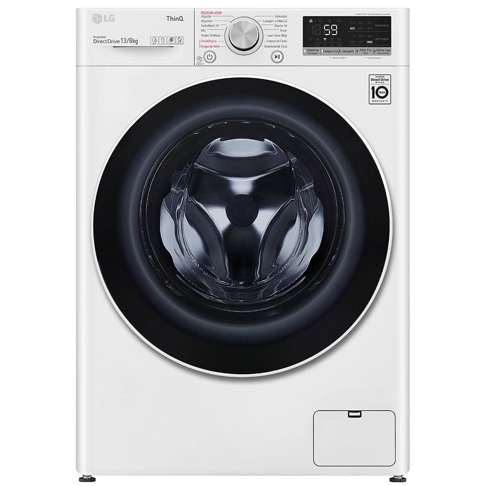 Lava e Seca LG Smart VC4 CV5013WC4 Branca com Inteligência Artificial AIDD - 13/8 Kg