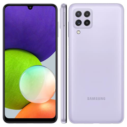 Smartphone Samsung Galaxy A22 Violeta 128GB, 4GB RAM, Câmera Quádrupla Traseira, Tela Infinita de 6.4", Bateria de 5000mAh, Dual Chip e Octa Core Menor preço em Smartphone Samsung Galaxy A22 Violeta 128GB, 4GB RAM, Câmera Quádrupla Traseira, Tela Infinita de 6.4", Bateria de 5000mAh, Dual Chip e Octa Core
