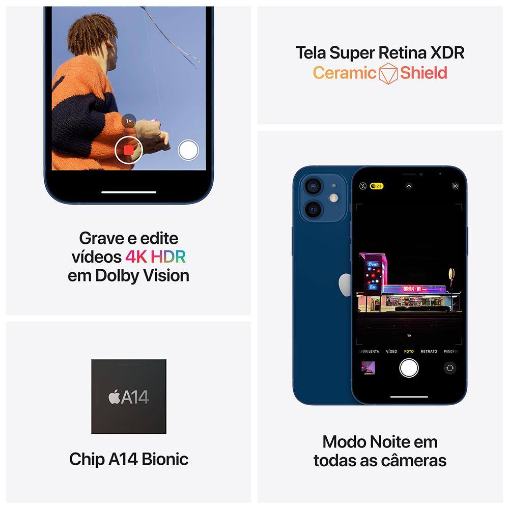 Apple iPhone 12 256GB - Preto | Extra