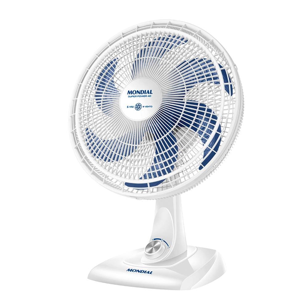 Ventilador de Mesa 40cm Mondial Super Power VSP-40-W 6 Pás 3 Velocidades Branco