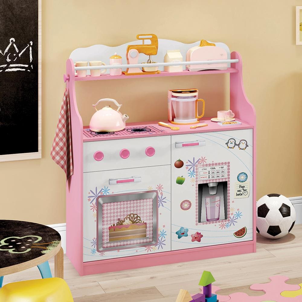 Cama Infantil Barbie Happy Pura Magia Branco/Rosa Pink em Promoção