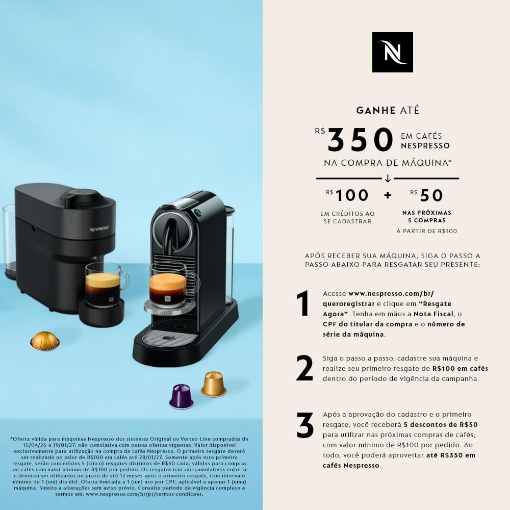 Cafeteira Nespresso Essenza Mini C30 com Kit | Extra